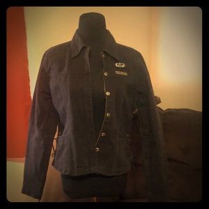 Original Harley Davidson Black Denim Jean Jacket.